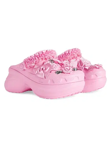 Balenciaga Women's Crocsa Jibbitza Mules - Light Pink - Size 10 | Thumbnail 2