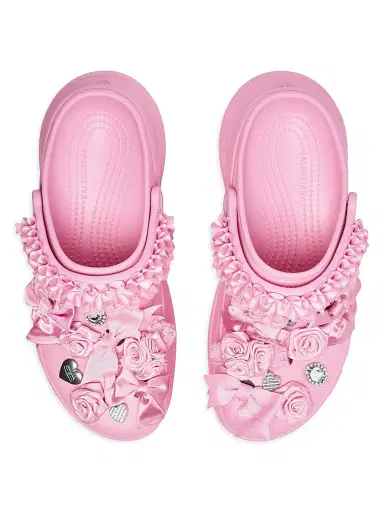 Balenciaga Women's Crocsa Jibbitza Mules - Light Pink - Size 10 | Thumbnail 6