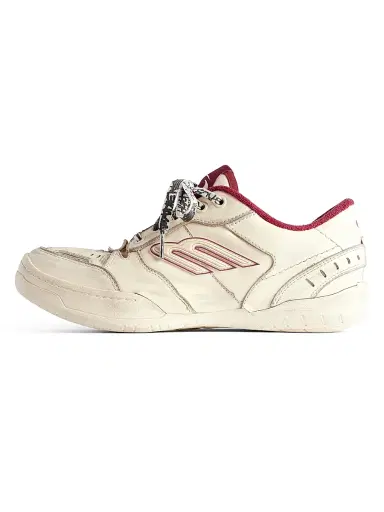 Balenciaga Men's Hamptons Medium Worn-Out Sneakers - Off White Red - Size 13 | Thumbnail 3 Balenciaga Men's Hamptons Medium Worn-Out Sneakers - Off White Red - Size 13 | Thumbnail 3