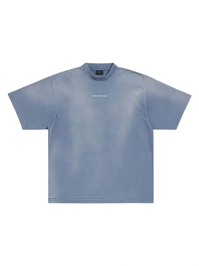 Balenciaga Men's Back Medium Fit T-Shirt - Faded Blue