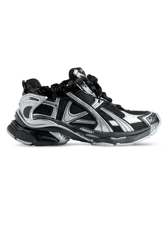 Men's Runner Gradient Sneakers - Black Silver