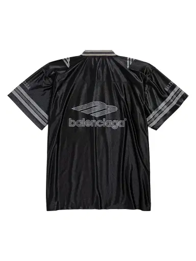 Balenciaga Men's 3B Football V-Neck Oversized T-Shirt - Black Anthracite - Size Medium | Thumbnail 2 Balenciaga Men's 3B Football V-Neck Oversized T-Shirt - Black Anthracite - Size Medium | Thumbnail 2