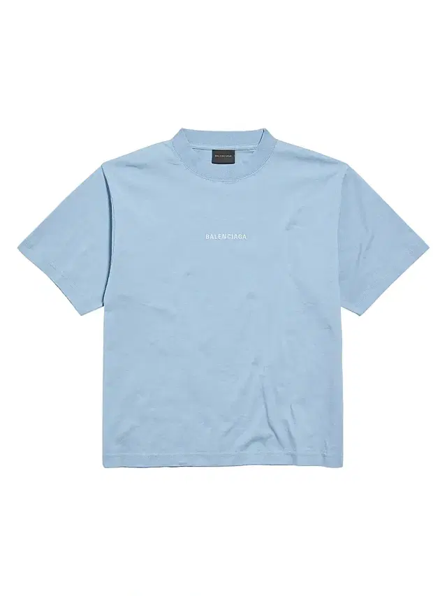 Balenciaga Women's  Back T Shirt Medium Fit - Light Blue White