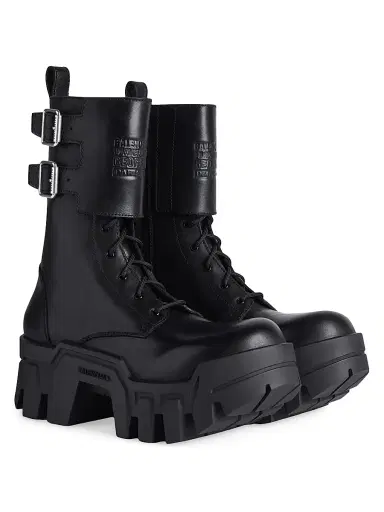 Balenciaga Men's Bulldozer Combat Lace-Up Boots | Thumbnail 2 Balenciaga Men's Bulldozer Combat Lace-Up Boots | Thumbnail 2