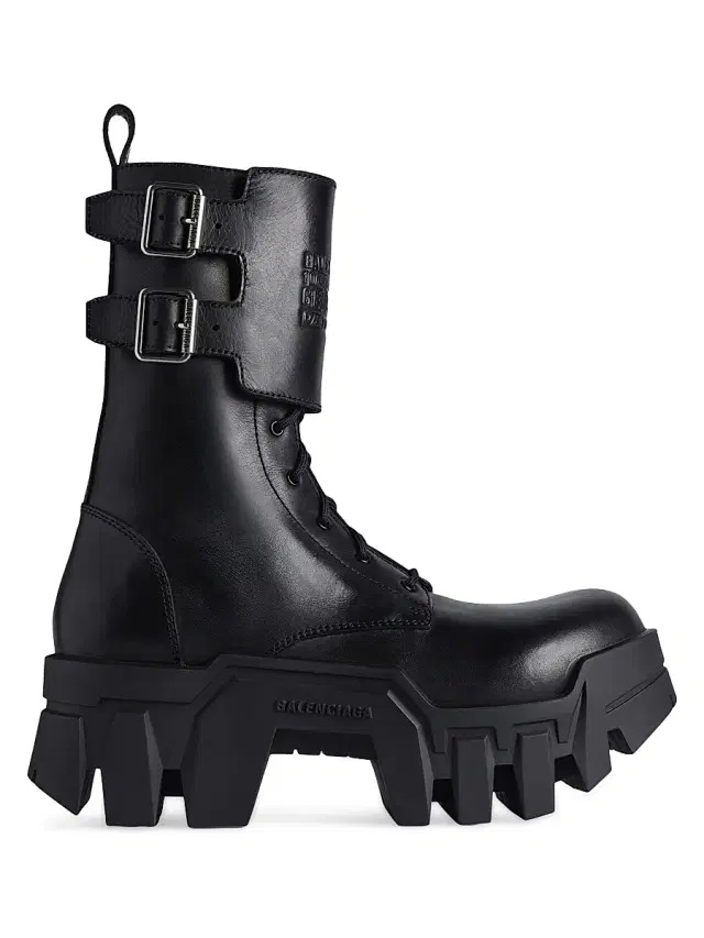 Balenciaga Men's Bulldozer Combat Lace-Up Boots - Black