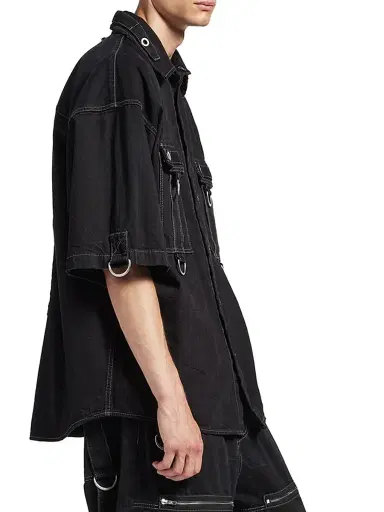 Balenciaga Men's D-Ring Cargo Shirt - Lightweight Black - Size XL | Thumbnail 3 Balenciaga Men's D-Ring Cargo Shirt - Lightweight Black - Size XL | Thumbnail 3