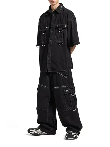 Balenciaga Men's D-Ring Cargo Shirt - Lightweight Black - Size XL | Thumbnail 7 Balenciaga Men's D-Ring Cargo Shirt - Lightweight Black - Size XL | Thumbnail 7