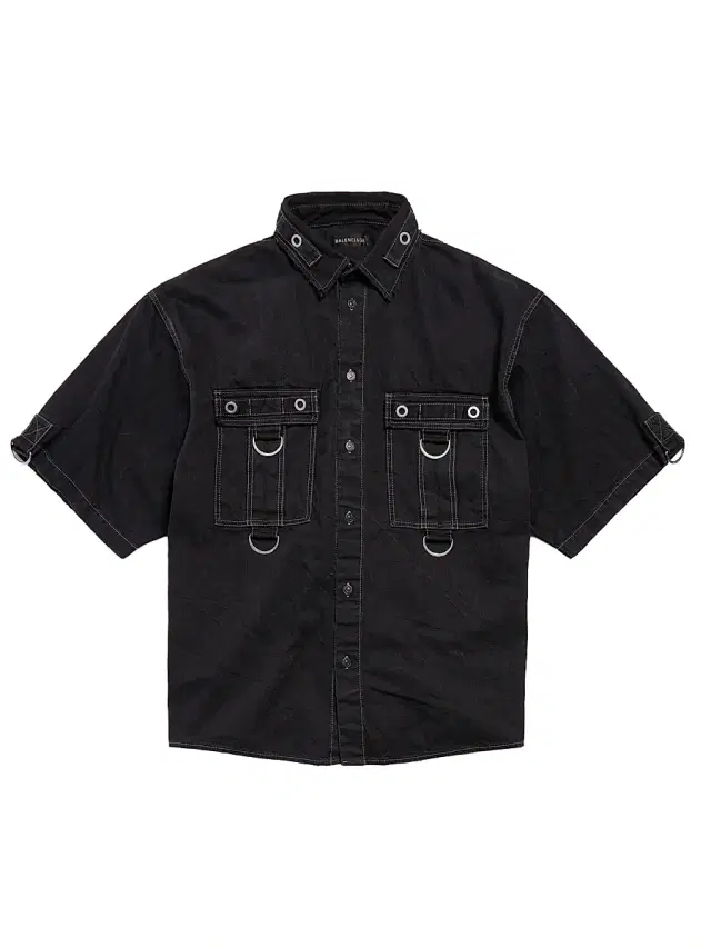 Balenciaga Men's D-Ring Cargo Shirt - Lightweight Black