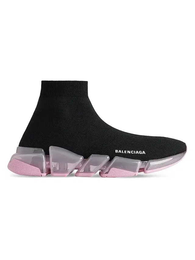 Balenciaga Women's Speed 2.0 Full Clear Sole Recycled Knit Sneakers - Black Rose