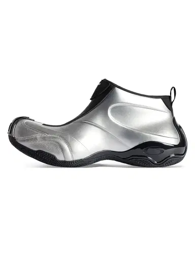 Balenciaga Men's Basketball Sneakers - Silver Black - Size 6 | Thumbnail 4
