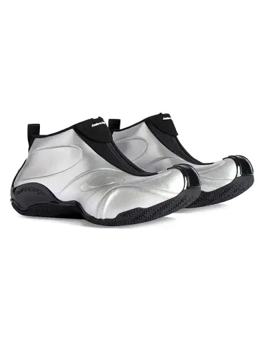 Balenciaga Men's Basketball Sneakers - Silver Black - Size 6 | Thumbnail 1