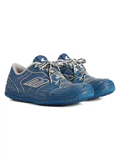 Balenciaga Men's Hamptons Medium Worn-Out Sneakers - Navy Taupe - Size 13 | Thumbnail 2 Balenciaga Men's Hamptons Medium Worn-Out Sneakers - Navy Taupe - Size 13 | Thumbnail 2
