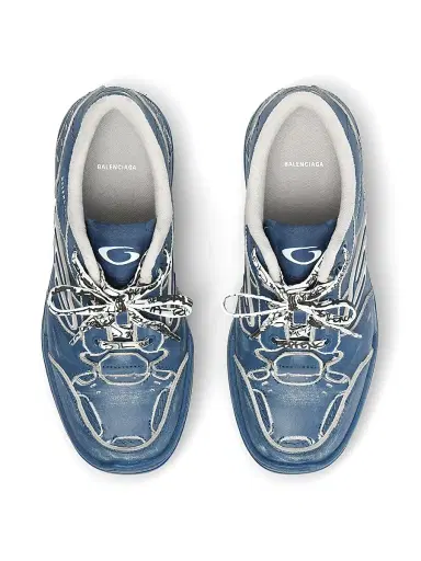 Balenciaga Men's Hamptons Medium Worn-Out Sneakers - Navy Taupe - Size 13 | Thumbnail 6 Balenciaga Men's Hamptons Medium Worn-Out Sneakers - Navy Taupe - Size 13 | Thumbnail 6