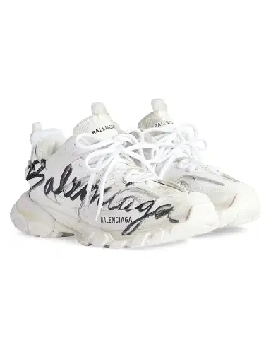Balenciaga Men's Track Signature Sneakers - White Black - Size 14 | Thumbnail 2 Balenciaga Men's Track Signature Sneakers - White Black - Size 14 | Thumbnail 2