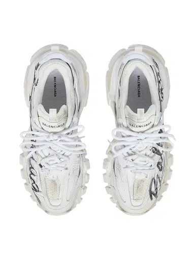 Balenciaga Men's Track Signature Sneakers - White Black - Size 14 | Thumbnail 5 Balenciaga Men's Track Signature Sneakers - White Black - Size 14 | Thumbnail 5