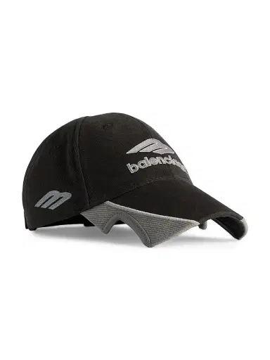 Balenciaga Men's 3B Football Cap - Black Grey - Size Small | Thumbnail 2 Balenciaga Men's 3B Football Cap - Black Grey - Size Small | Thumbnail 2