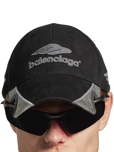 Balenciaga Men's 3B Football Cap - Black Grey - Size Small | Thumbnail 5 Balenciaga Men's 3B Football Cap - Black Grey - Size Small | Thumbnail 5