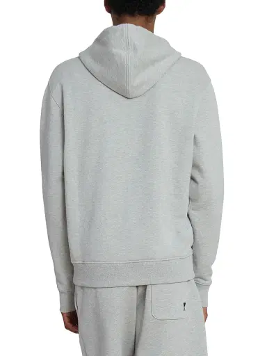 AMI Paris Men's Ami de Coeur Cotton Zip-Front Hoodie - Gris Cendre Chine | Thumbnail 5