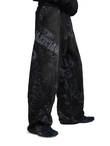 Balenciaga Men's Minimal Baggy Jeans - Black - Size Large | Thumbnail 3