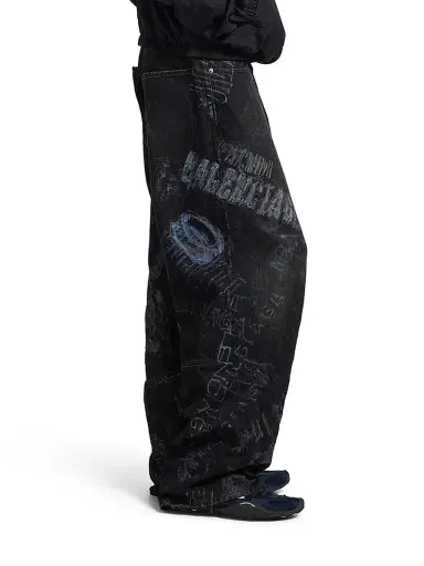 Balenciaga Men's Minimal Baggy Jeans - Black - Size Large | Thumbnail 4