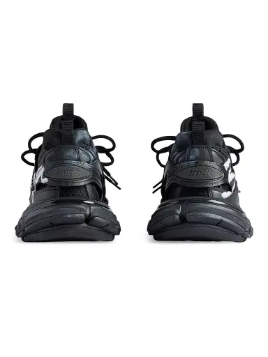 Balenciaga Men's Track Signature Sneakers - Black White - Size 12 | Thumbnail 3