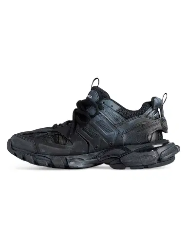 Balenciaga Men's Track Signature Sneakers - Black White - Size 12 | Thumbnail 6