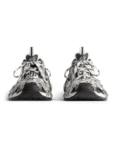 Balenciaga Men's 3XL Extreme Laces Logo Sneakers - White Black | Thumbnail 4 Balenciaga Men's 3XL Extreme Laces Logo Sneakers - White Black | Thumbnail 4