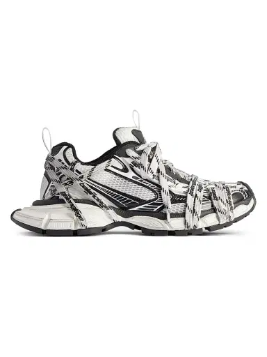 Balenciaga Men's 3XL Extreme Laces Logo Sneakers - White Black | Thumbnail 1 Balenciaga Men's 3XL Extreme Laces Logo Sneakers - White Black | Thumbnail 1