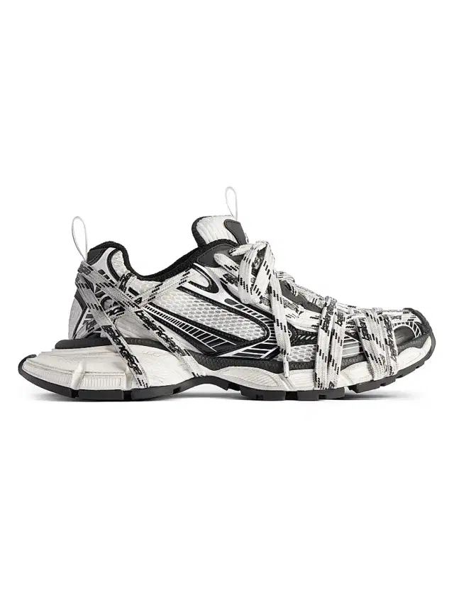 Balenciaga Men's 3XL Extreme Laces Logo Sneakers - White Black