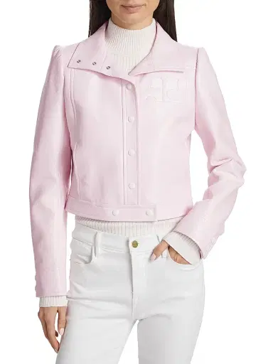 Courrèges Women's Reedition Vinyl Jacket - Pale Pink | Thumbnail 3 Courrèges Women's Reedition Vinyl Jacket - Pale Pink | Thumbnail 3