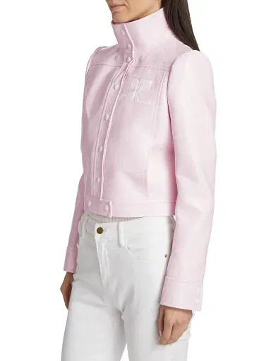 Courrèges Women's Reedition Vinyl Jacket - Pale Pink | Thumbnail 4 Courrèges Women's Reedition Vinyl Jacket - Pale Pink | Thumbnail 4