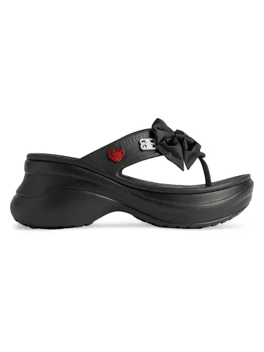 Balenciaga Women's Crocs Thong Jibbitz - Black | Thumbnail 1