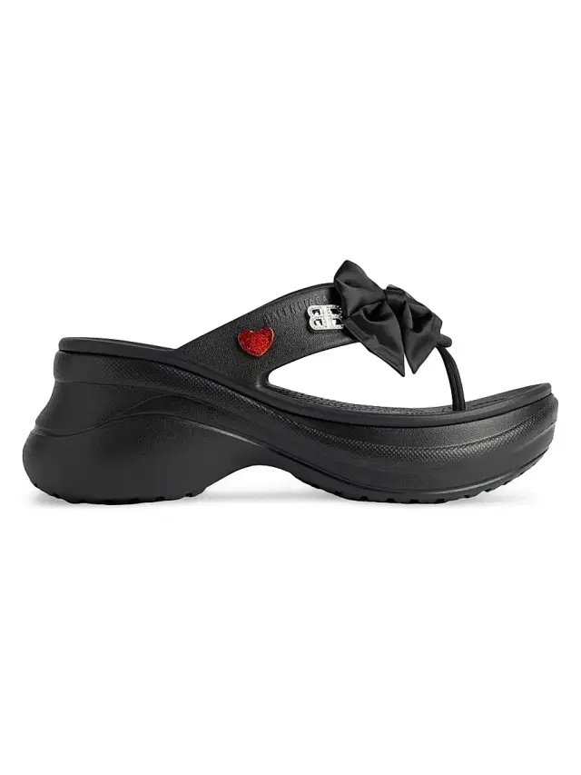 Balenciaga Women's Crocs Thong Jibbitz - Black