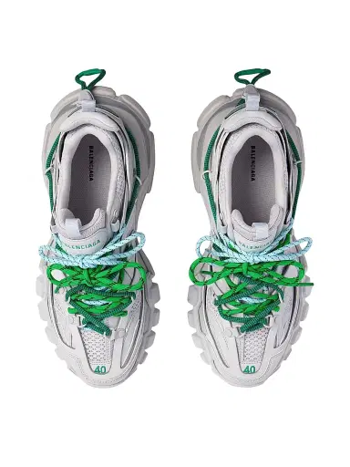 Balenciaga Men's Track Trail Laces Sneakers - White Green | Thumbnail 6 Balenciaga Men's Track Trail Laces Sneakers - White Green | Thumbnail 6