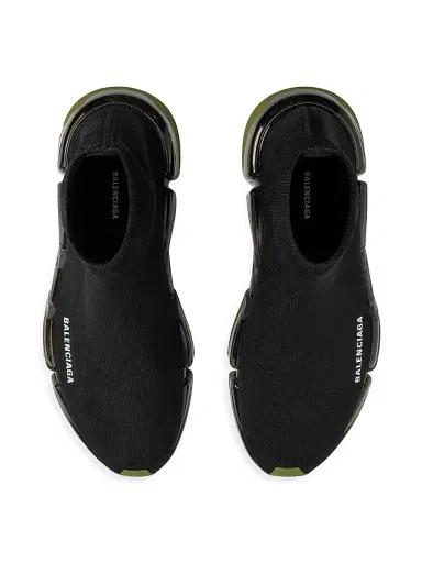 Balenciaga Men's Speed 2.0 Full Clear Sole Knit Sneakers - Black Khaki - Size 12 | Thumbnail 6 Balenciaga Men's Speed 2.0 Full Clear Sole Knit Sneakers - Black Khaki - Size 12 | Thumbnail 6