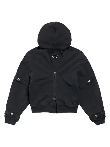 Balenciaga Men's D-Ring Cargo Zip-Up Hoodie - Faded Black - Size XXL | Thumbnail 2 Balenciaga Men's D-Ring Cargo Zip-Up Hoodie - Faded Black - Size XXL | Thumbnail 2