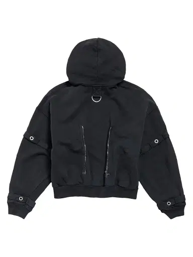 Balenciaga Men's D-Ring Cargo Zip-Up Hoodie - Faded Black - Size XXL | Thumbnail 3 Balenciaga Men's D-Ring Cargo Zip-Up Hoodie - Faded Black - Size XXL | Thumbnail 3
