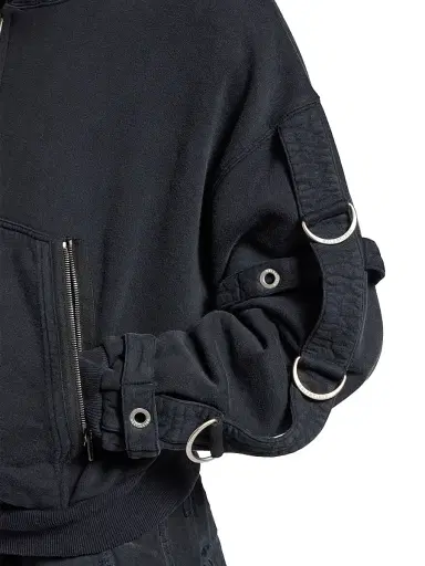 Balenciaga Men's D-Ring Cargo Zip-Up Hoodie - Faded Black - Size XXL | Thumbnail 6 Balenciaga Men's D-Ring Cargo Zip-Up Hoodie - Faded Black - Size XXL | Thumbnail 6