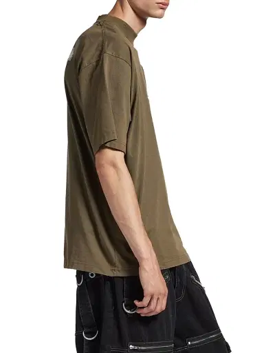Balenciaga Men's Masking Tape Medium Fit T-Shirt - Khaki - Size XL | Thumbnail 4