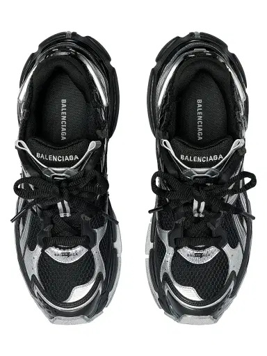 Balenciaga Women's Runner Sneakers - Black Silver - Size 5 | Thumbnail 6