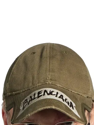 Balenciaga Men's Masking Tape Cap - Khaki - Size Small | Thumbnail 5