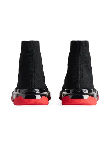 Balenciaga Men's Speed 2.0 Full Clear Sole Knit Sneakers - Black Red - Size 13 | Thumbnail 3 Balenciaga Men's Speed 2.0 Full Clear Sole Knit Sneakers - Black Red - Size 13 | Thumbnail 3