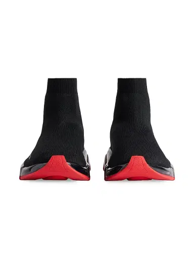 Balenciaga Men's Speed 2.0 Full Clear Sole Knit Sneakers - Black Red - Size 13 | Thumbnail 4 Balenciaga Men's Speed 2.0 Full Clear Sole Knit Sneakers - Black Red - Size 13 | Thumbnail 4