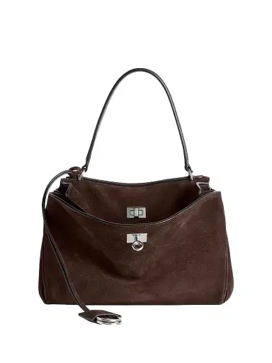 Balenciaga Women's Rodeo Handbag Small Top Handle Bag - Espresso | Thumbnail 1