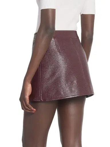 Courrèges Women's Reedition Vinyl A-Line Miniskirt - Burgundy - Size 12 | Thumbnail 5 Courrèges Women's Reedition Vinyl A-Line Miniskirt - Burgundy - Size 12 | Thumbnail 5