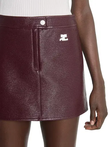 Courrèges Women's Reedition Vinyl A-Line Miniskirt - Burgundy - Size 12 | Thumbnail 6 Courrèges Women's Reedition Vinyl A-Line Miniskirt - Burgundy - Size 12 | Thumbnail 6