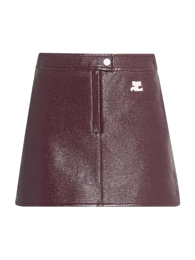 Courrèges Women's Reedition Vinyl A-Line Miniskirt - Burgundy - Size 12 | Thumbnail 1 Courrèges Women's Reedition Vinyl A-Line Miniskirt - Burgundy - Size 12 | Thumbnail 1