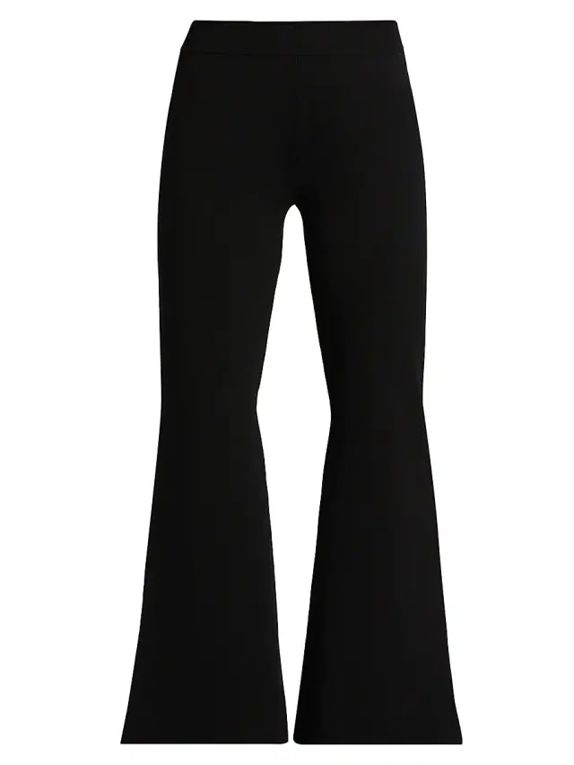 Stella McCartney Women's Compact Knit Kick-Flare Pants - Black