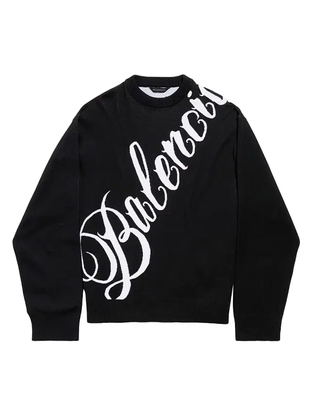 Men's Big B Crewneck Sweater - Black White