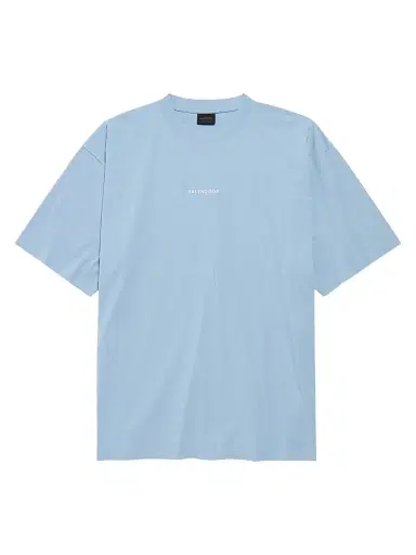 Balenciaga Men's Back Medium Fit T-Shirt - Light Blue White - Size XXL | Thumbnail 1 Balenciaga Men's Back Medium Fit T-Shirt - Light Blue White - Size XXL | Thumbnail 1
